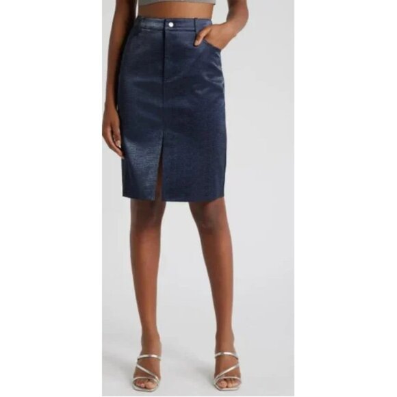 Wayf NWT Faux Leather Embossed Skirt Sz XL